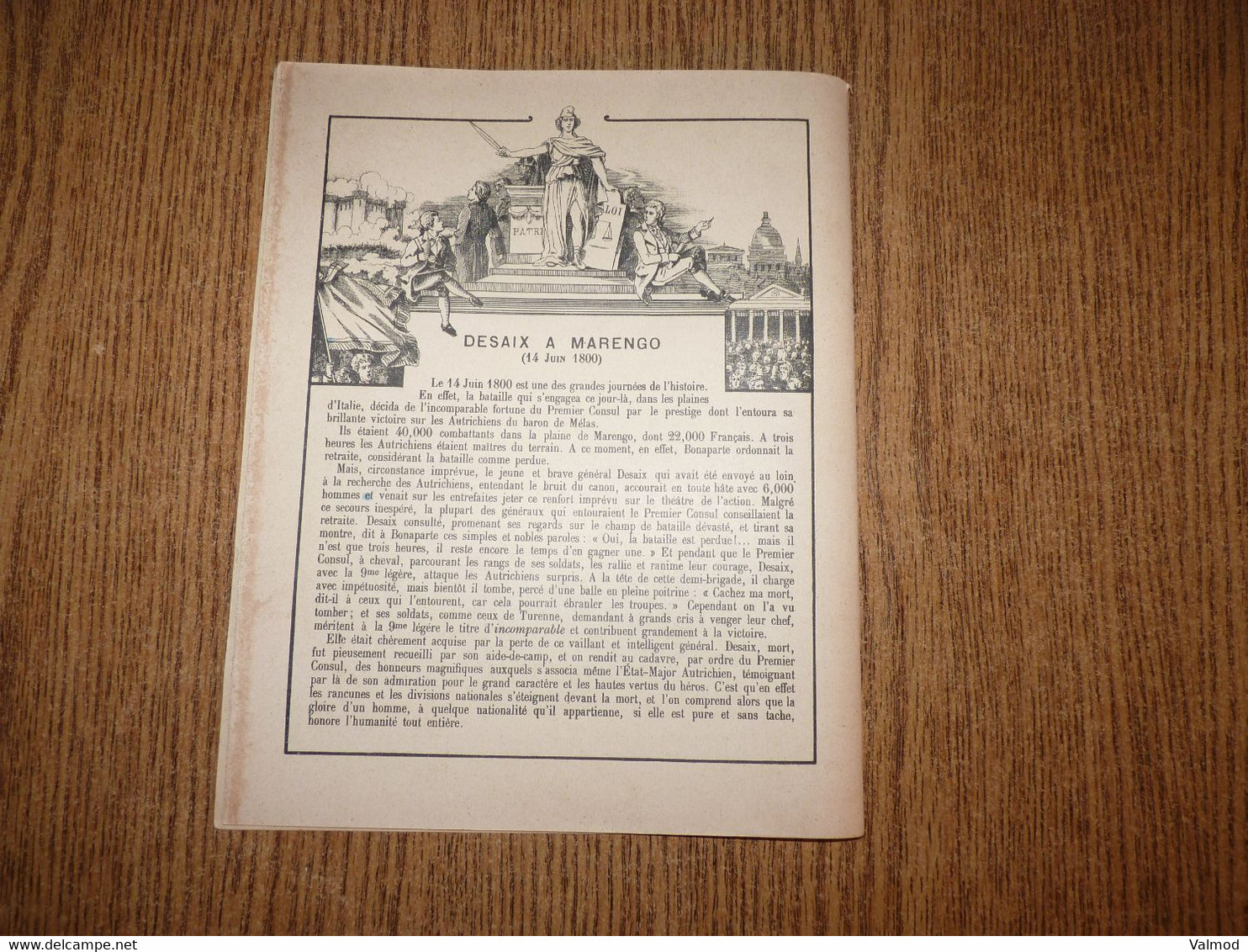 Protège-Cahier/Couverture "Série Historique N° 2 - Mort De Desaix" - Format Plié 22,8 X 18 Cm Environ. - Protège-cahiers