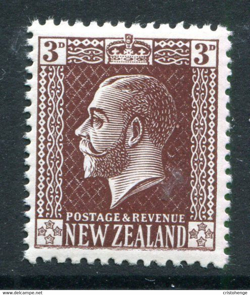 New Zealand 1915-33 KGV - Surface - Cowan - P.14 X 15 - 3d Chocolate HM (SG 449) - Neufs