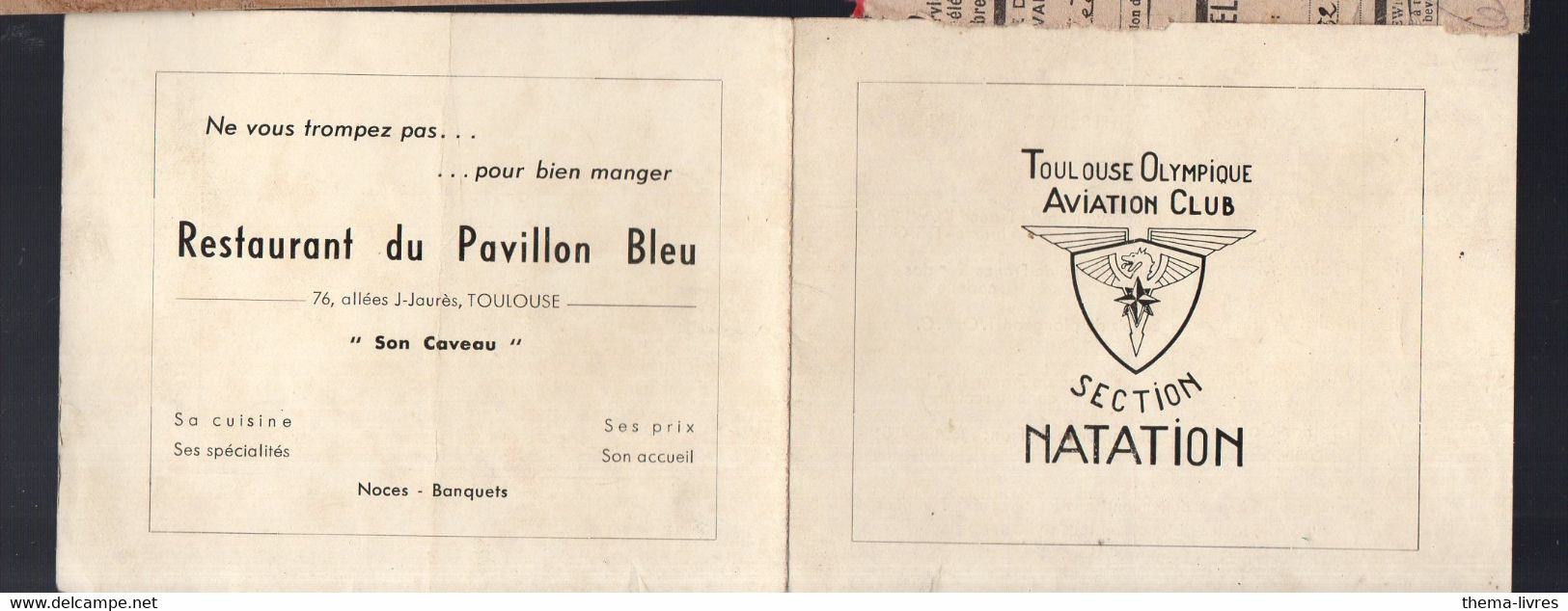 Toulouse (31 Haute Garonne) Tolouse Olympique Aviation Club Section Natation  C1946  (PPP34873) - Natación