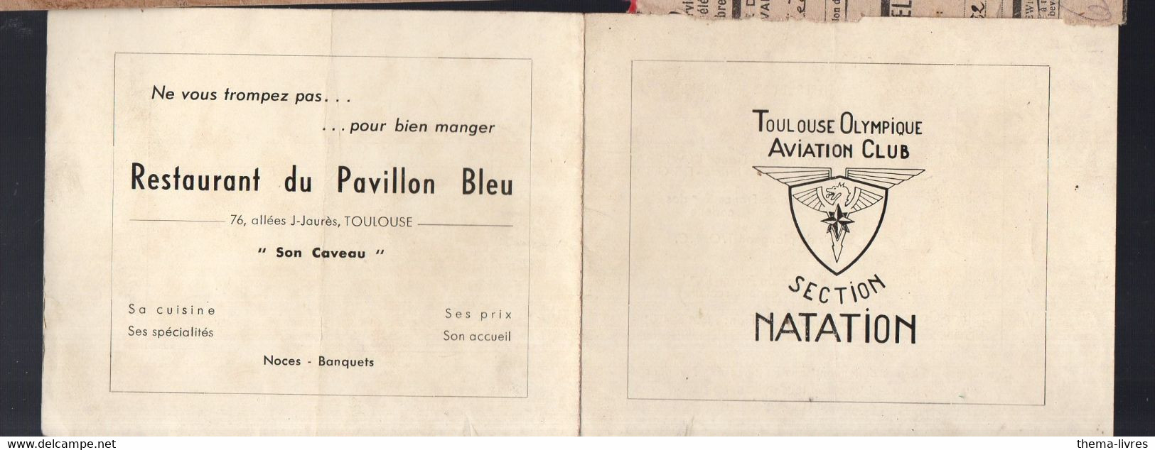 Toulouse (31 Haute Garonne) Tolouse Olympique Aviation Club Section Natation  C1946  (PPP34873) - Natation