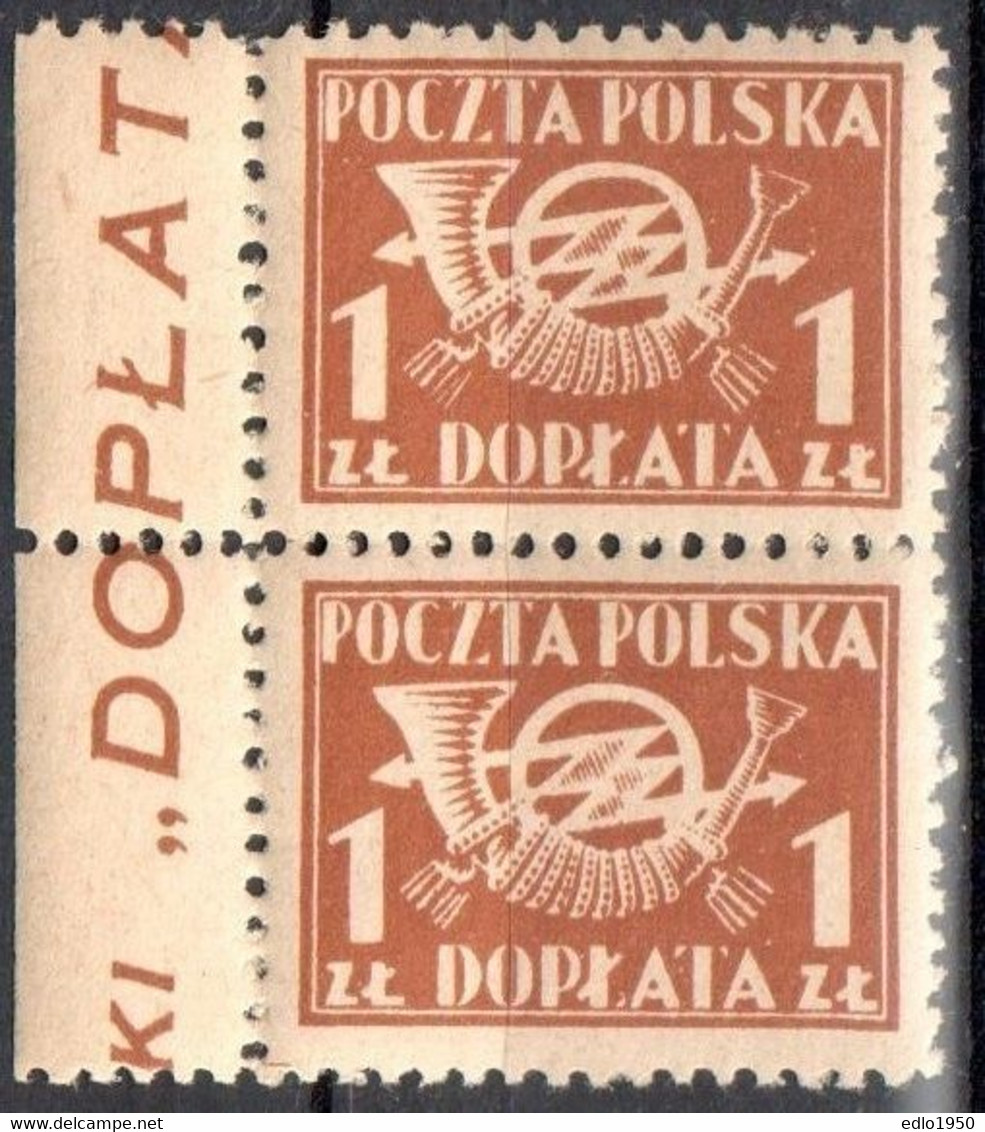Poland 1945 - Postage Due - Mi.2x100 - MNH(**) - Taxe