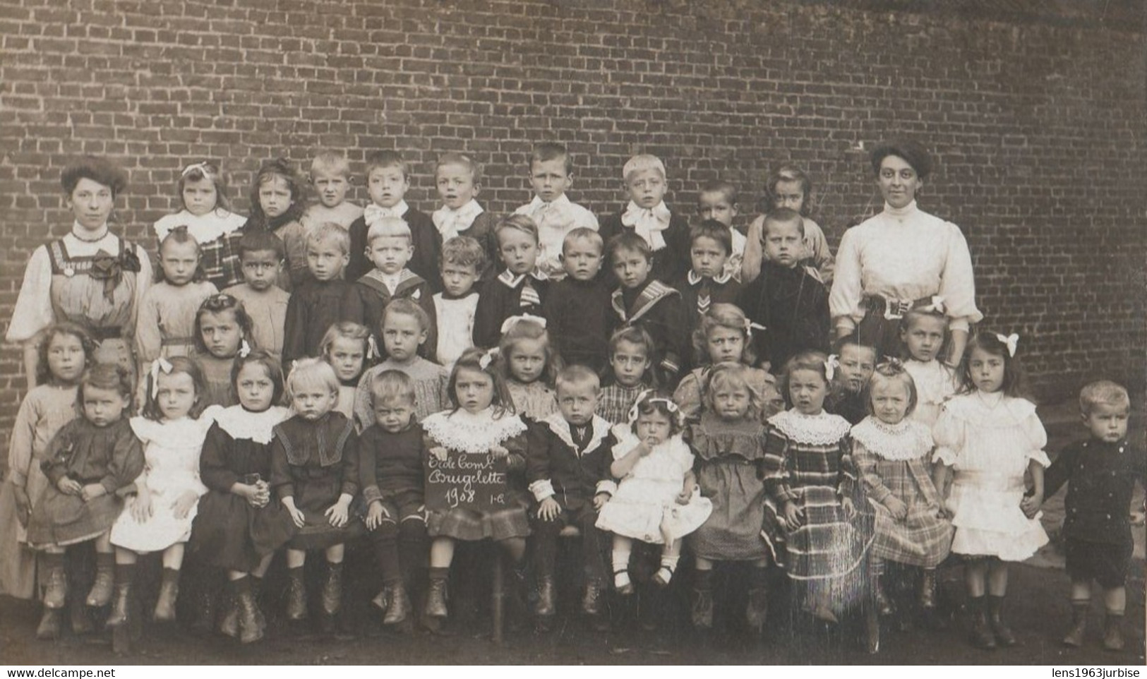 Brugelette , Carte Photo Ecole Communale ( 1908 ) - Brugelette