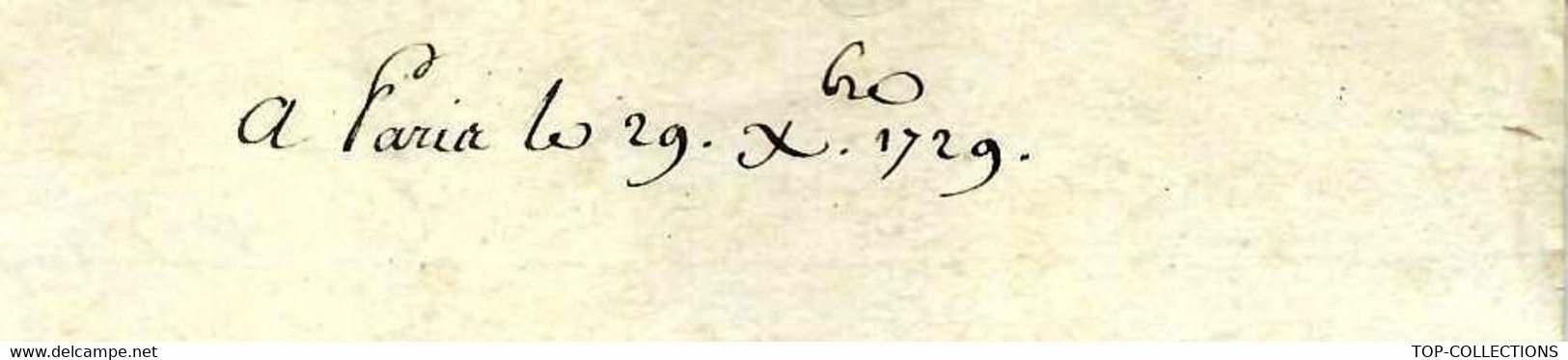 1729 PARIS LETTRE DES FERMIERS GENERAUX 5 SIGNATURES SEL SALINS SALINES PEZENAS BEZIERS ST PONS PECCAIS - Historische Dokumente