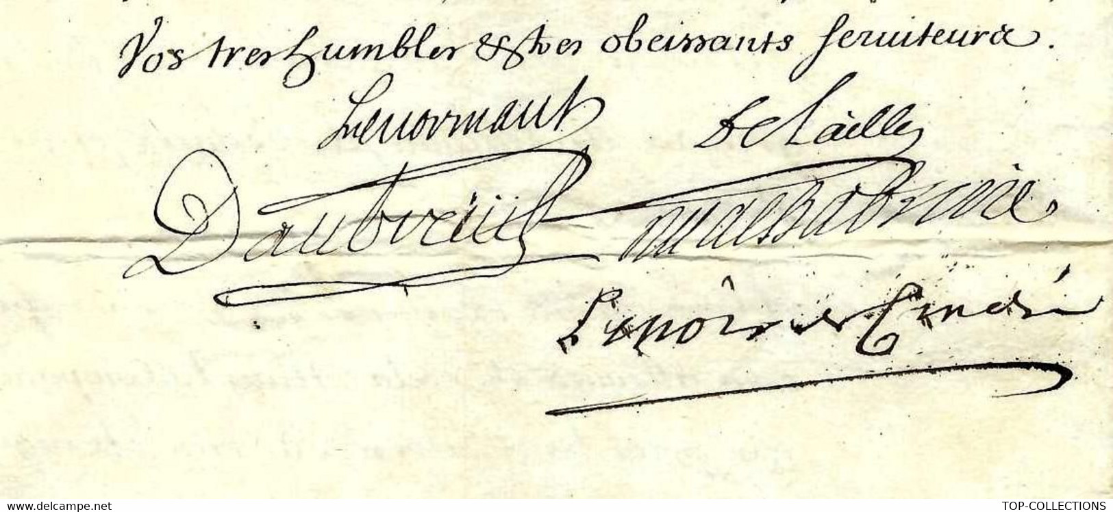 1729 PARIS LETTRE DES FERMIERS GENERAUX 5 SIGNATURES SEL SALINS SALINES PEZENAS BEZIERS ST PONS PECCAIS - Historische Dokumente