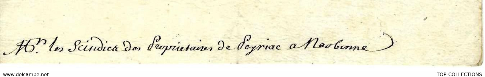 1729 PARIS LETTRE DES FERMIERS GENERAUX 5 SIGNATURES SEL SALINS SALINES PEZENAS BEZIERS ST PONS PECCAIS - Historische Documenten