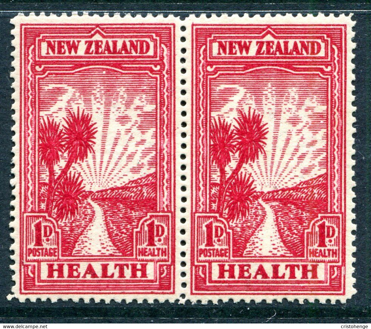 New Zealand 1933 Health - The Path To Health Pair HM (SG 553) - Ongebruikt