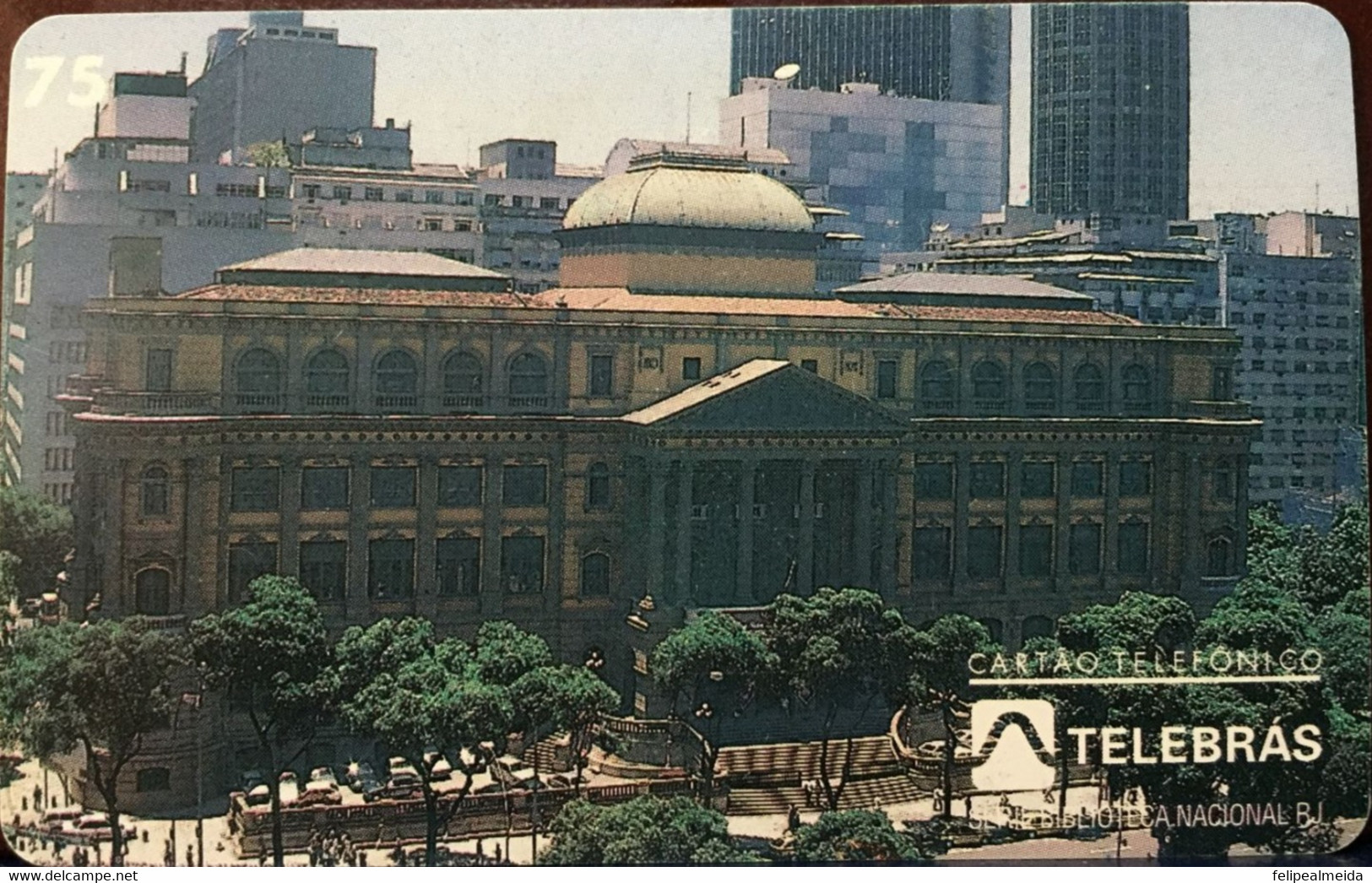 Phone Card Produced By Telebras In 1996 - Series National Library Of Rio De Janeiro - Photo Of The Building Headquarters - Kultur