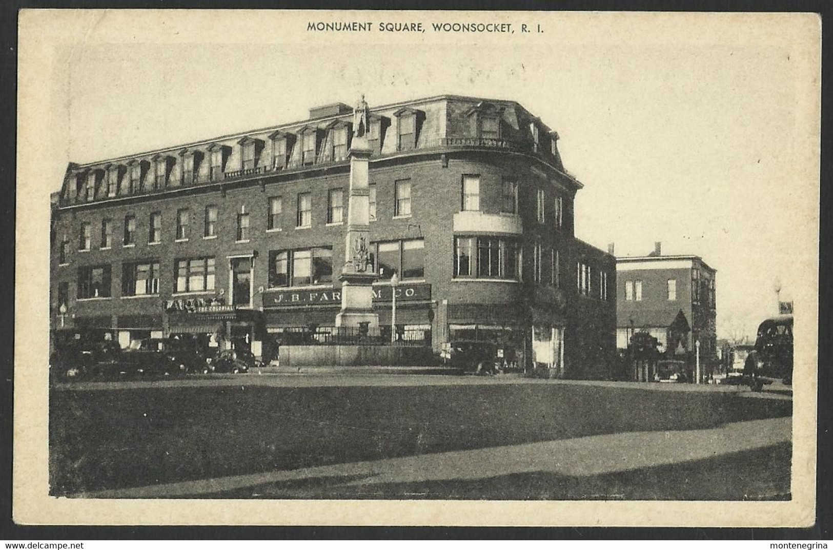 Rhode Island WOONSOCKET Monument Square Old Postcard (see Sales Conditions) 04931 - Woonsocket