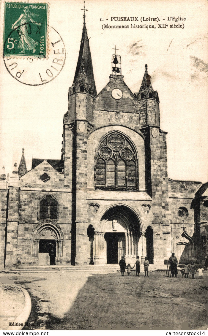 N°25885 Z -cpa Puiseaux -l'église- - Puiseaux