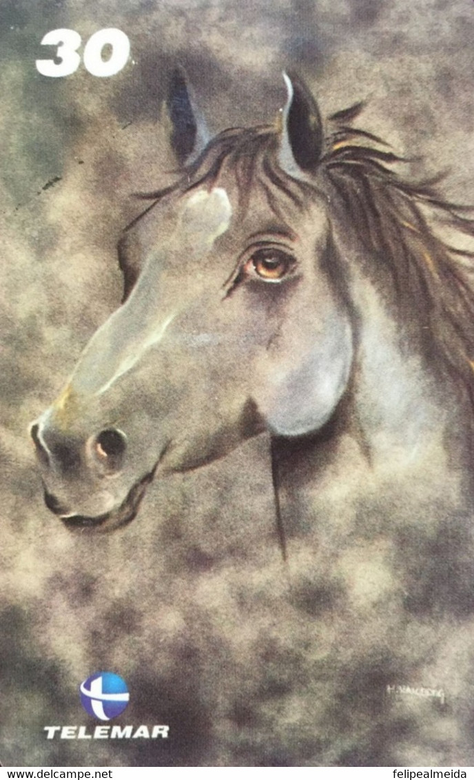 Phone Card Produced By Telemar In 2001 - Painting Percheron - Painter Henriquei Vaicberg - Poem Jovem Stallion - Poet Me - Pintura