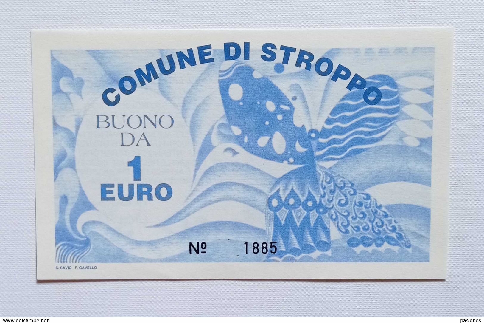 Comune Di Stroppo (CN) - Buono Da 1 Euro In Normale Circolazione Dal 22/12/1997 Al 06/01/1998 - Other & Unclassified