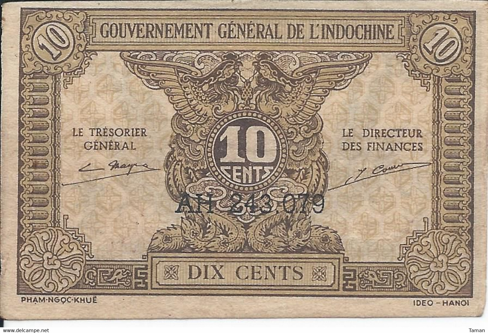 Indochine   -   10 Cents 1942    -   UNC - Indocina