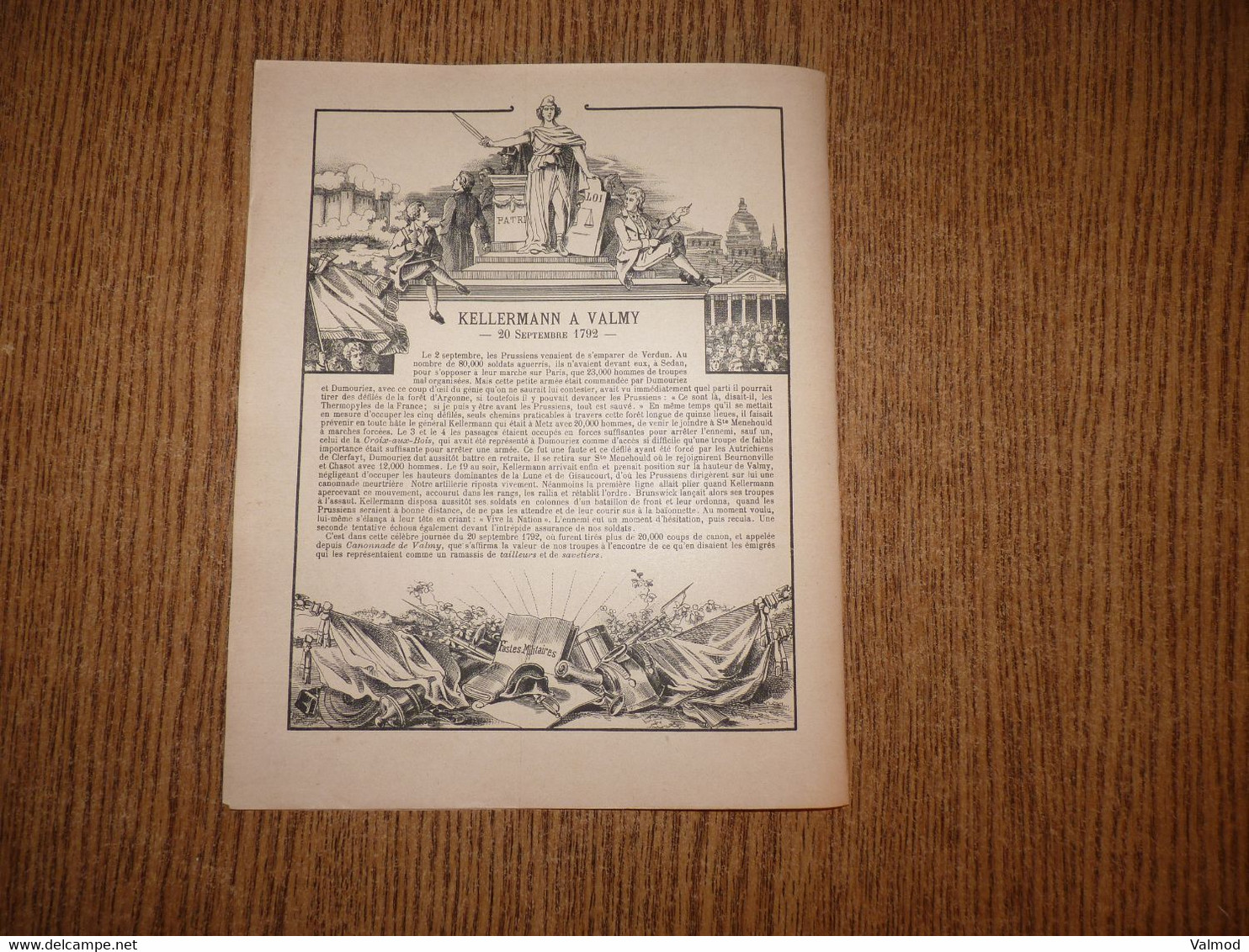 Protège-Cahier/Couverture"Série Historique N° 11- Kellermann à Valmy"-Format Plié 22,8x17,9 Cm Env. - Protège-cahiers