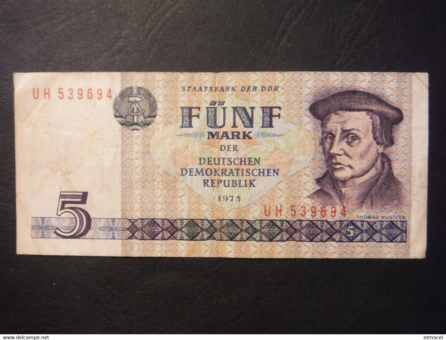 Billet Fünf Mark - Deutsche Staatbank Der DDR - 1975 - 5 Mark