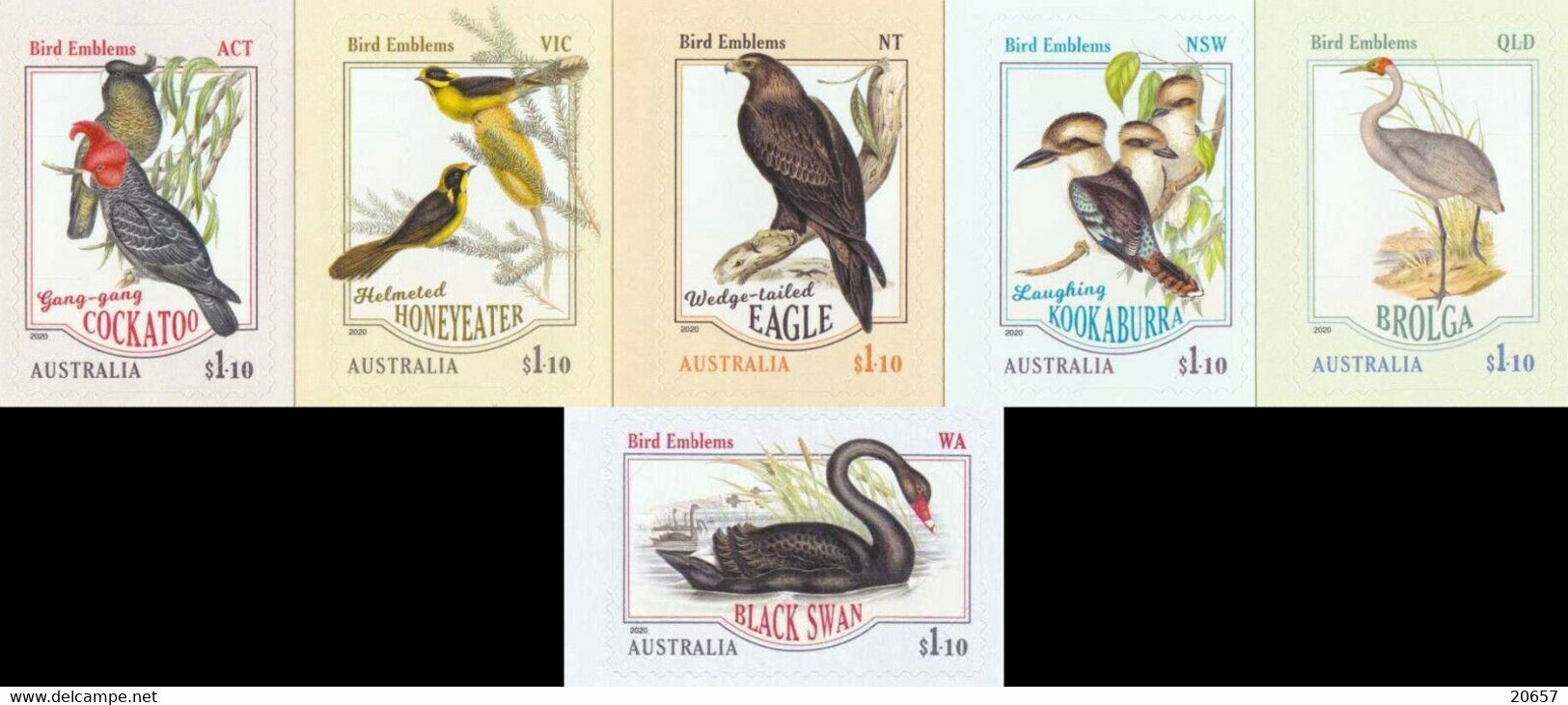 Australie Australia 4914/19 Oiseaux, Cygne, Aigle, Perroquet, Guêpier - Other & Unclassified
