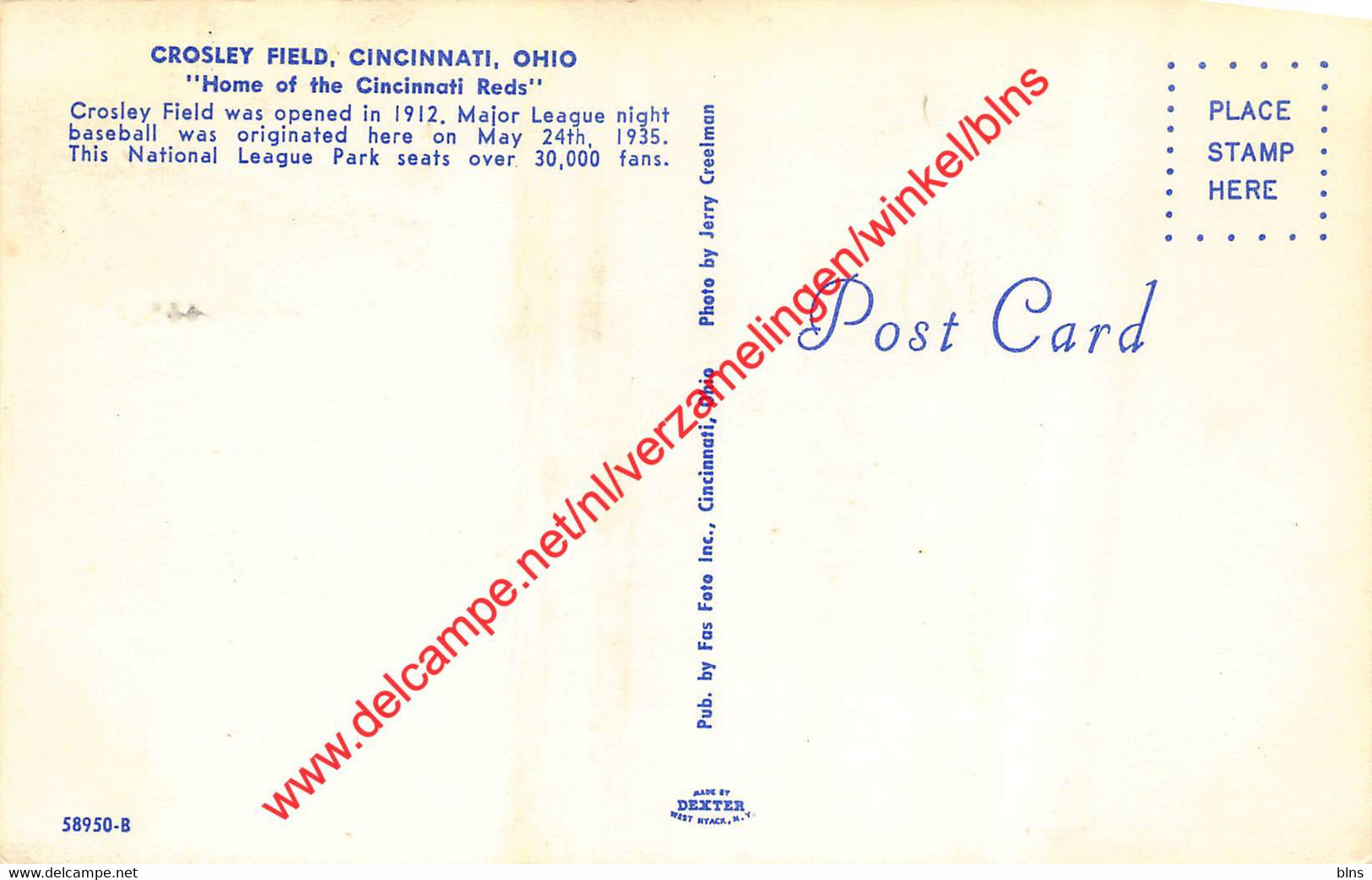 Cincinnati - Crosley Field - Home Of The Cincinnati Reds - Baseball - Ohio United States - Cincinnati