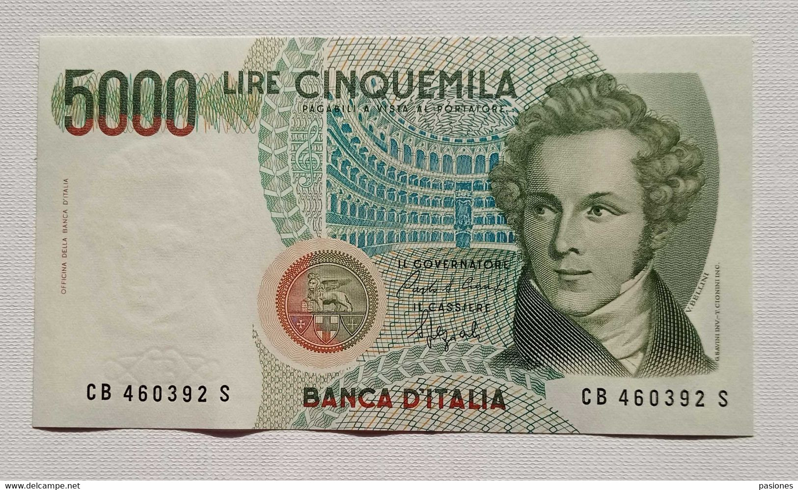 Banca D'Italia Lire 5000 Tipo V. Bellini D.M. 04/01/1985-12/01/1988 FDS - 5000 Lire