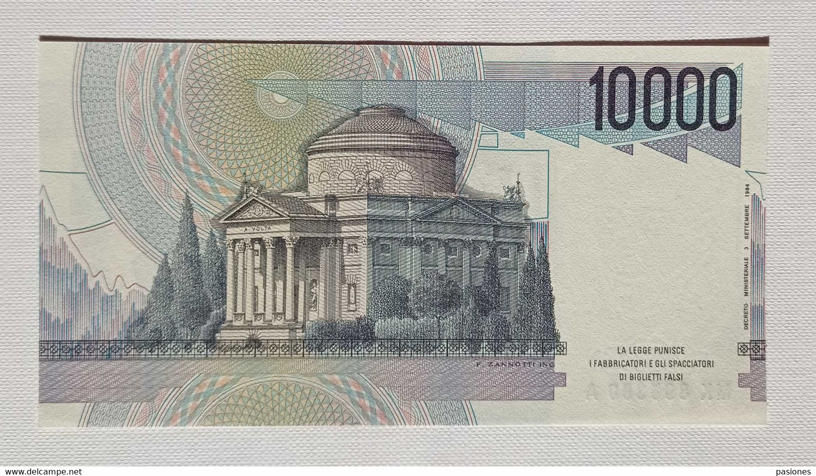 Banca D'Italia Lire 10000 Tipo A. Volta 19/08/1998 FDS - 10000 Lire