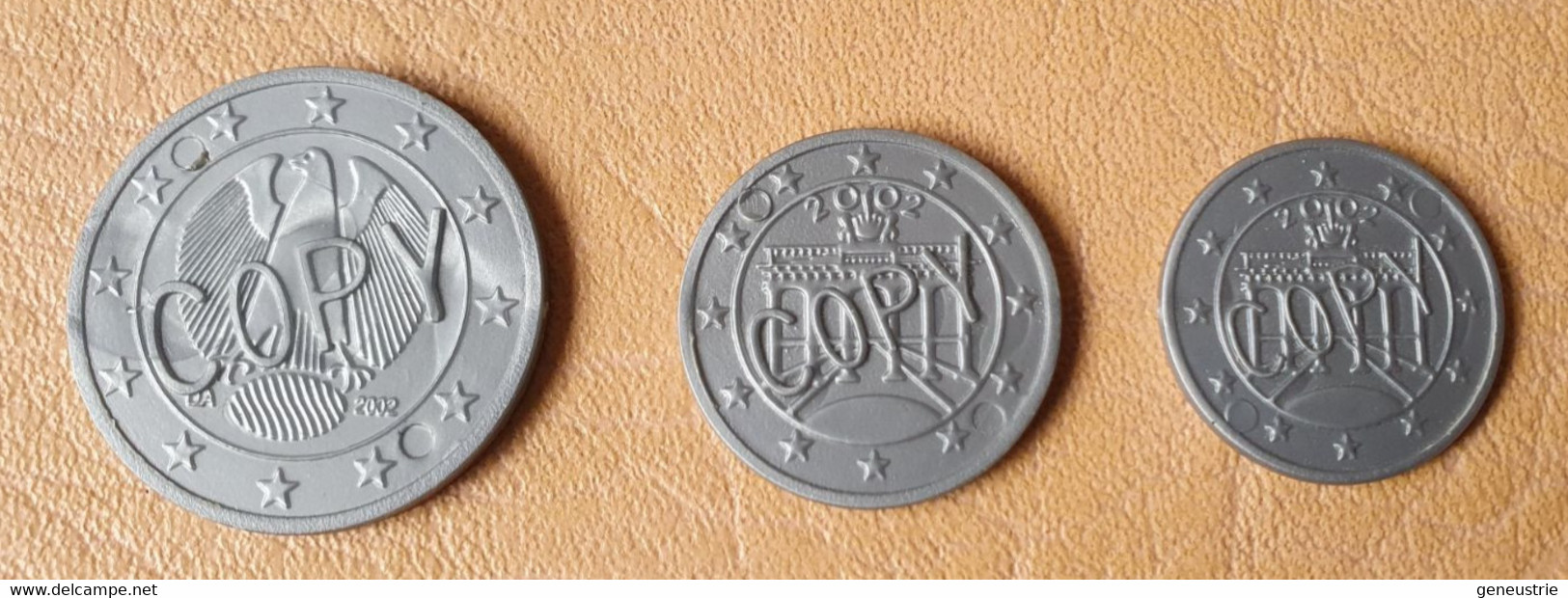 Lot De 3 Monnaies Plastique D'école En Euro "Copy" Allemagne - School Coins - Professionals/Firms