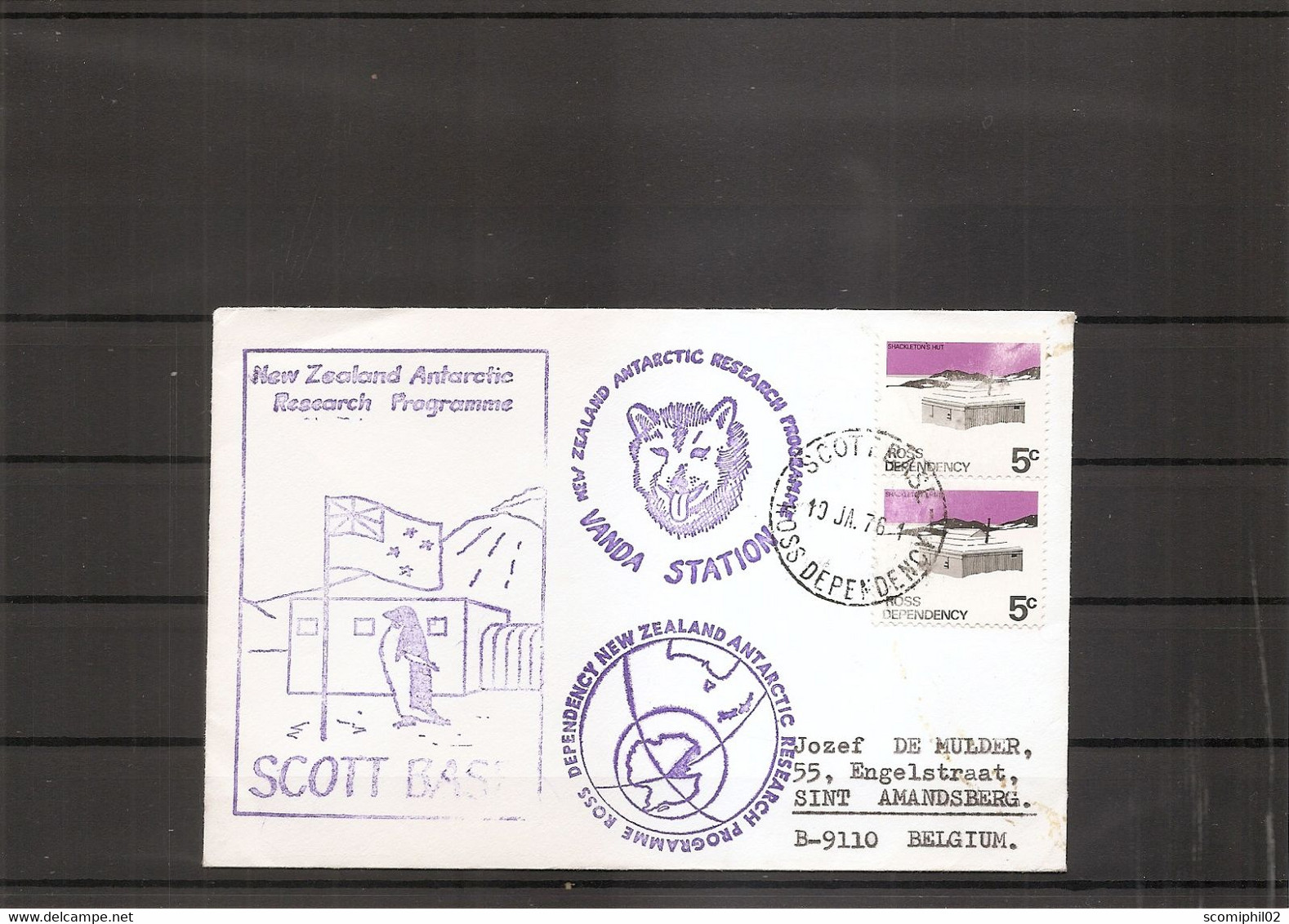 Ross ( Lettre Illustrée De 1976 De La Base Scott  Vers La Belgique à Voir) - Lettres & Documents