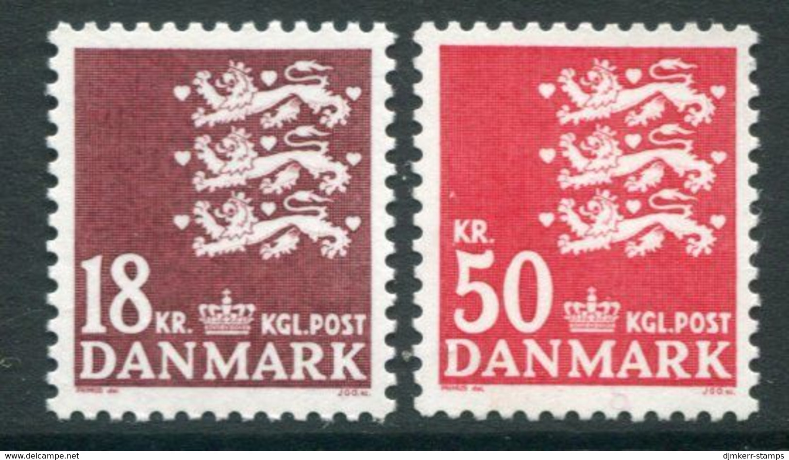 DENMARK 1985 Small Arms Definitive 18, 50 Kr.. MNH / ** Michel 826-27 - Unused Stamps