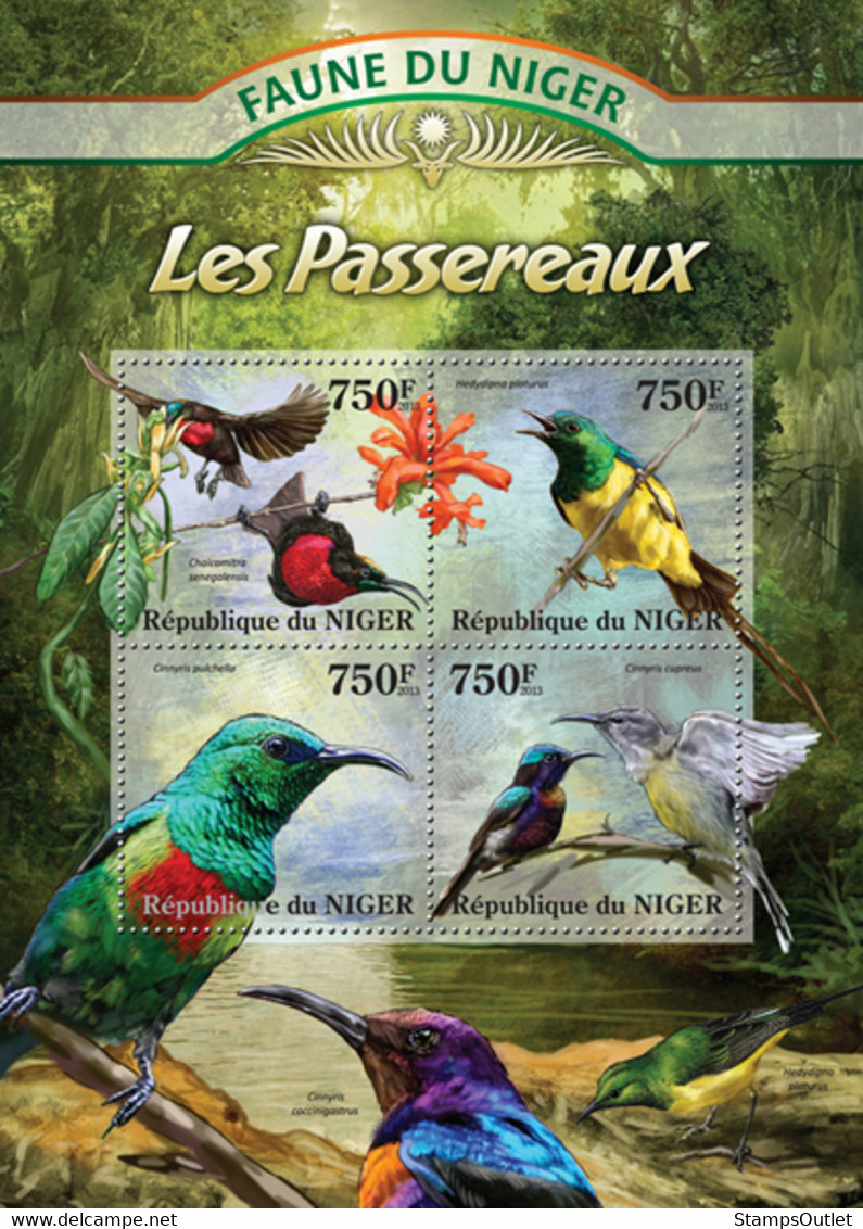 2013 NIGER MNH  PASSERINE   |  Yvert&Tellier Code: 1764-1767  |  Michel Code: 2059-2062  |  Scott Code: 1140 - Niger (1960-...)