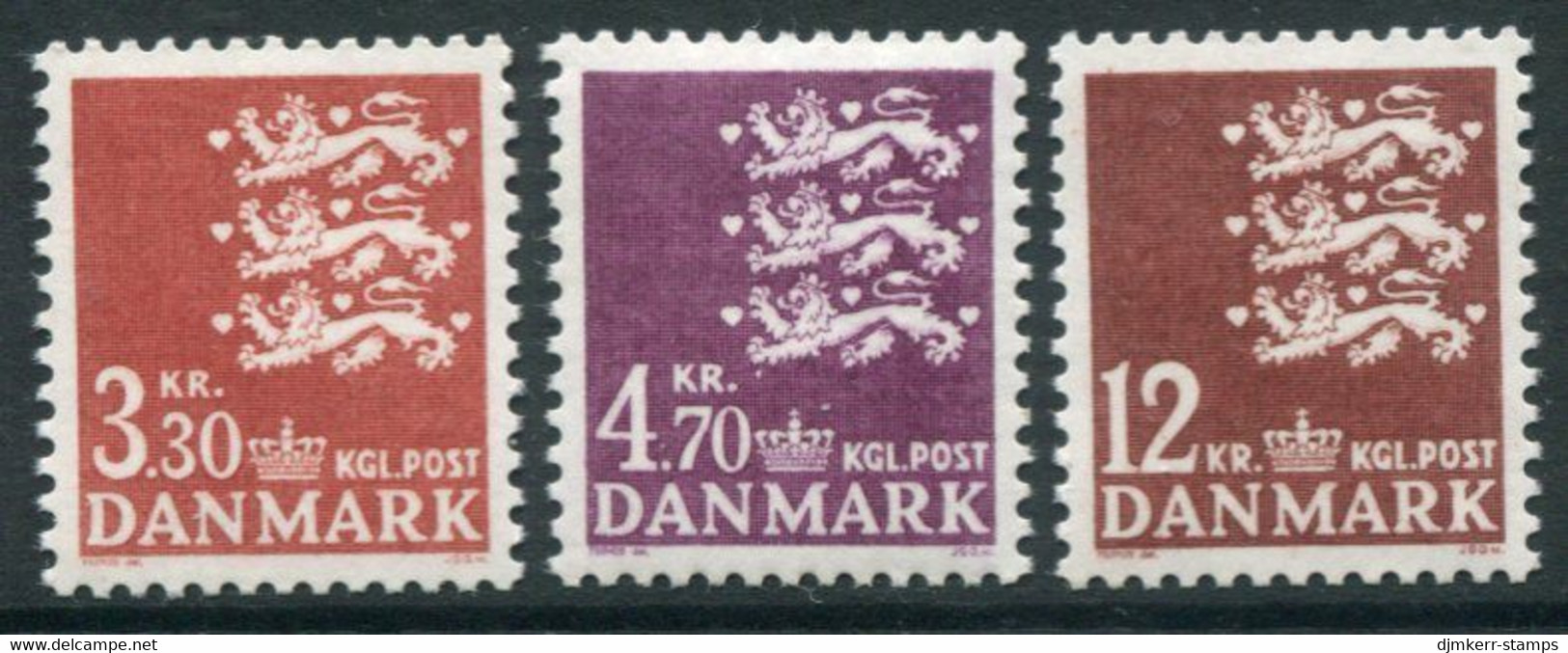 DENMARK 1981 Small Arms Definitive 3.30, 4.70, 12 Kr. MNH / ** Michel 725-27 - Unused Stamps