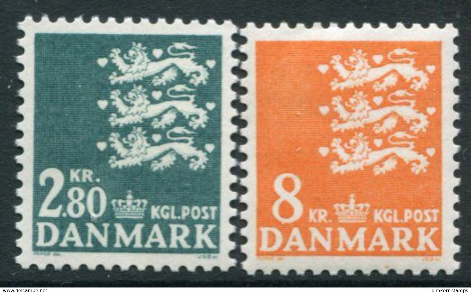 DENMARK 1979 Small Arms Definitive 2.80, 8 Kr. MNH / ** Michel 684-85 - Unused Stamps