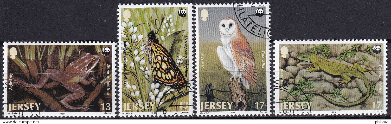 MiNr. 480 - 483  Großbritannien-Jersey1989, 25. April. Seltene Tiere - WWF - Sauber Gestempelt - Usados