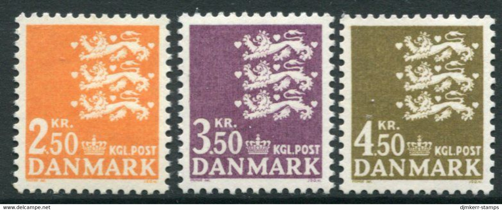 DENMARK 1972 Small Arms Definitive 2.50, 3.50, 4.50 Kr. MNH / ** Michel 526-28 - Nuovi