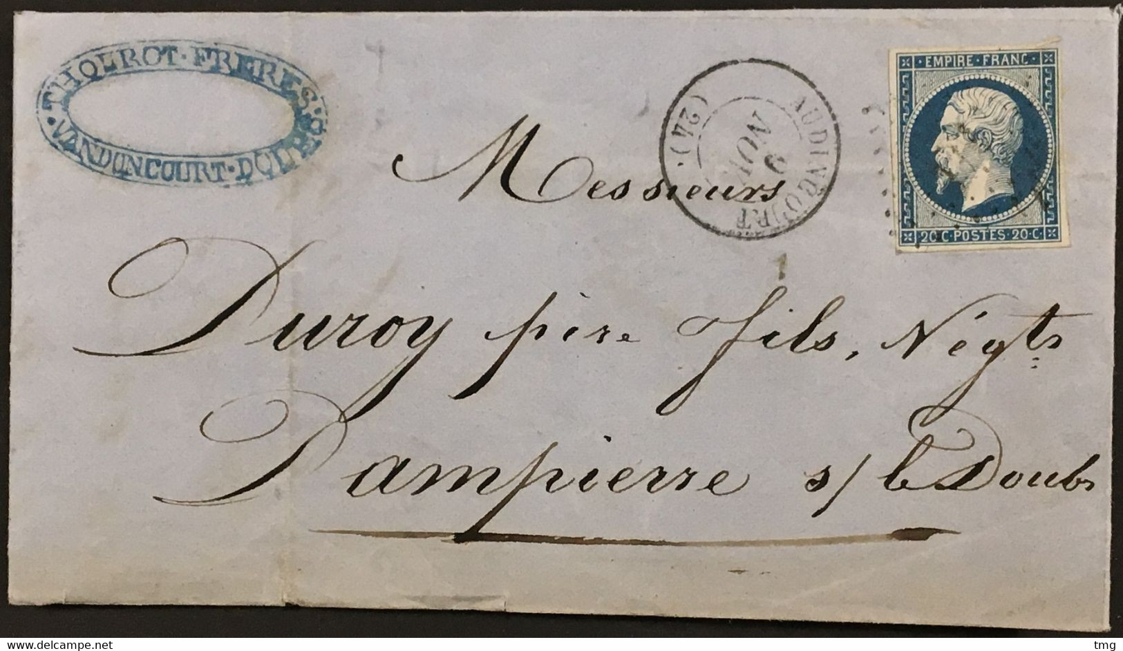 Lettre 14A LPC 172 Audincourt Thourot Frères Limes Et Burins Vandoncourt (24) à Montbéliard 9.11.55 France – 3ciel - 1849-1876: Classic Period