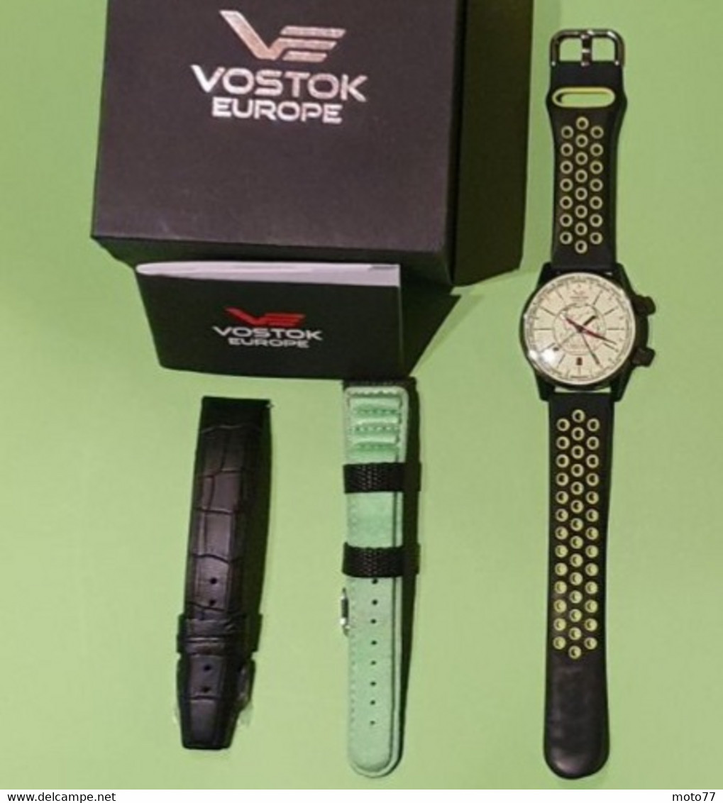 Montre AUTOMATIQUE Vostok Europe Gaz 14 Limousine World Timer, Limited Edition 218 / 3000 + 3 BRACELETS + Boite Et Doc - Montres Modernes