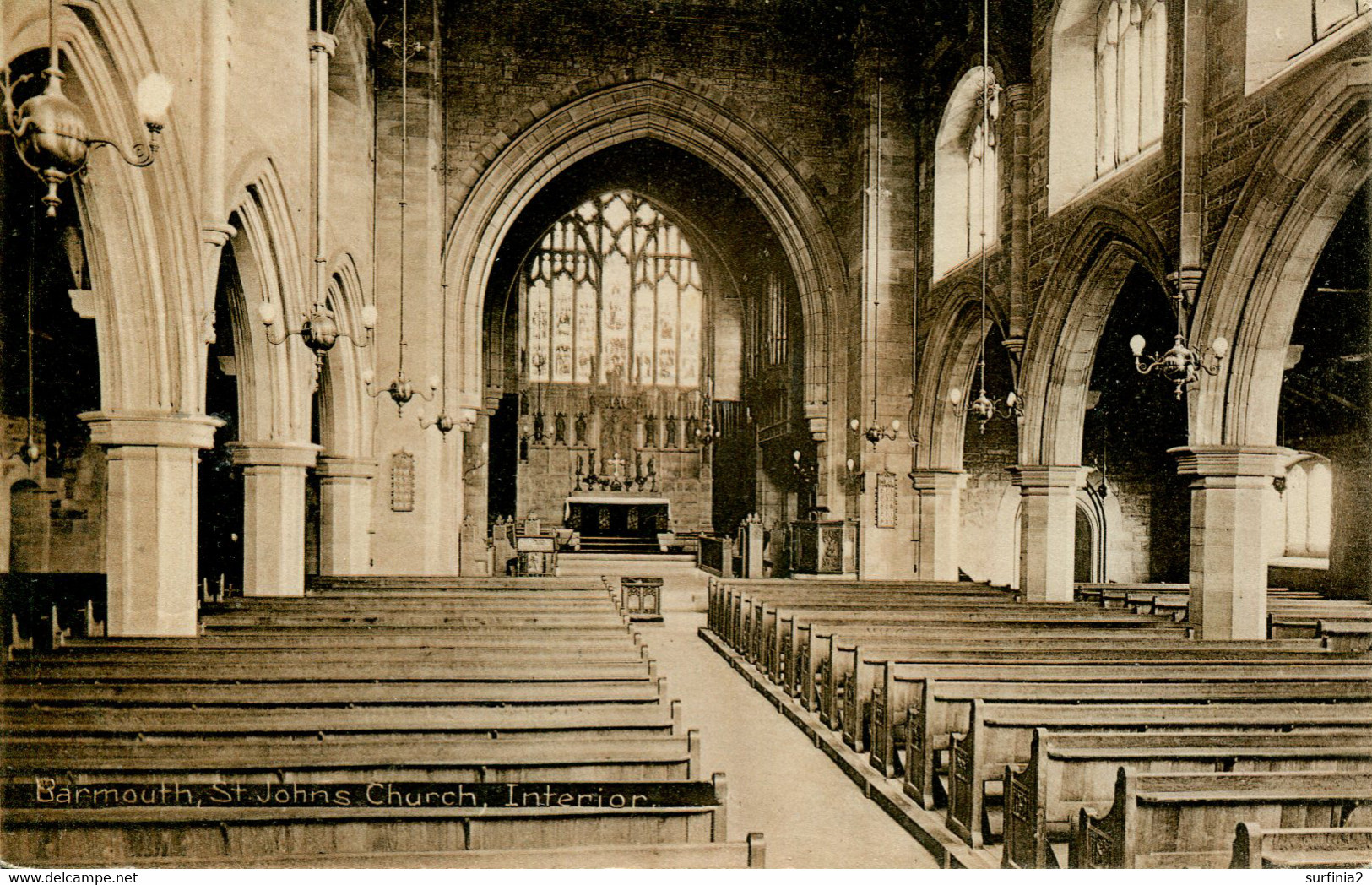 GWYNEDD - BARMOUTH - ST JOHN'S CHURCH INTERIOR Gwy638 - Merionethshire