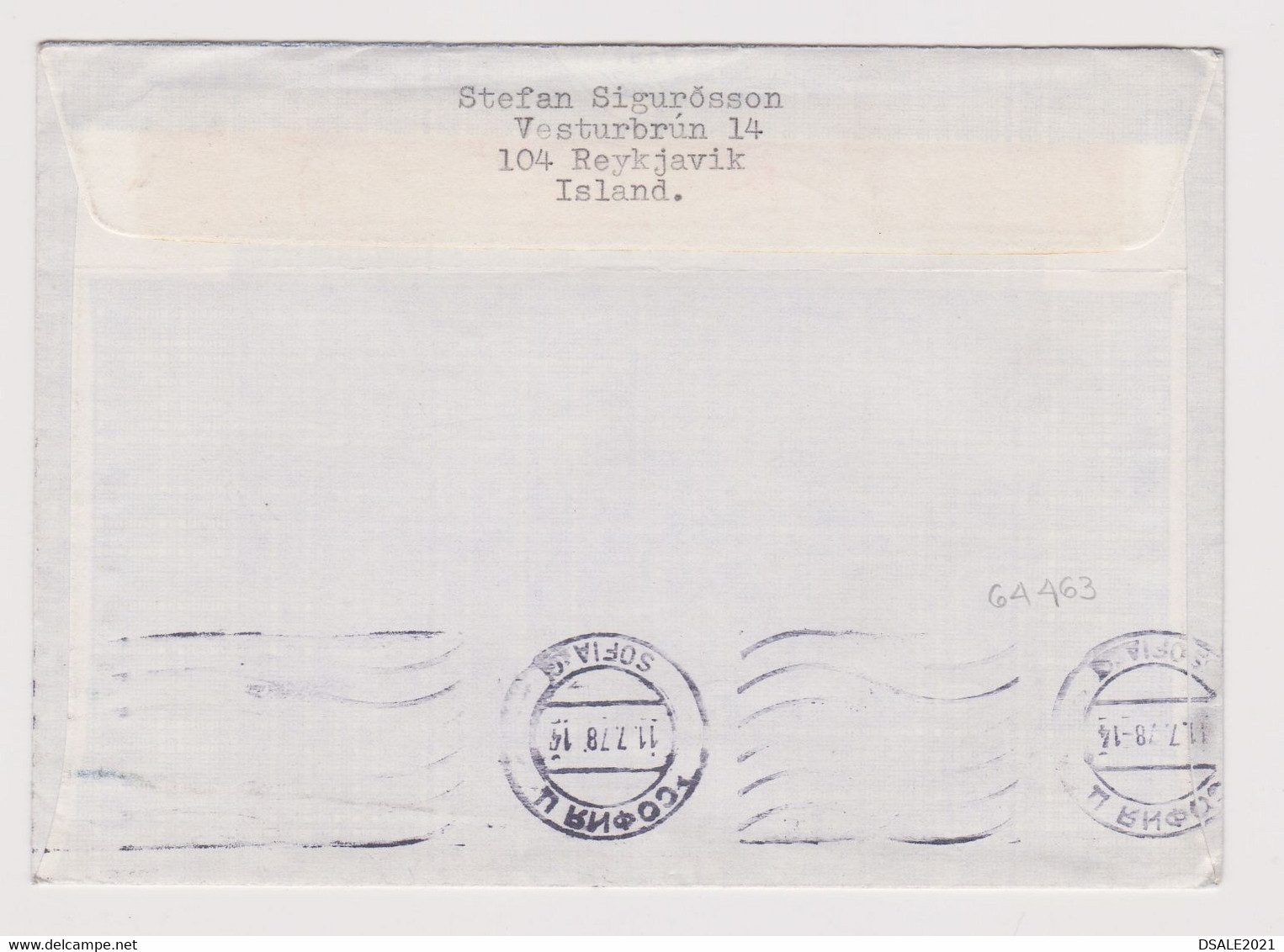 Iceland Island 1978 Airmail Cover With Mi-Nr.526 International Rheumatism Year Sent To Bulgaria (64463) - Storia Postale