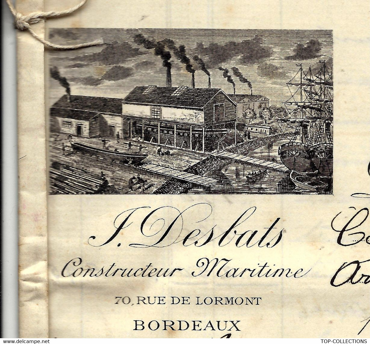 DESBATS NAVIGATION REPARATION CONSTRUCTION MARITIME NAVALE BORDEAUX SIGN CAPITAINE ARMAGNAC > Besse Neveu Cabrol. V.HIST - Historische Dokumente