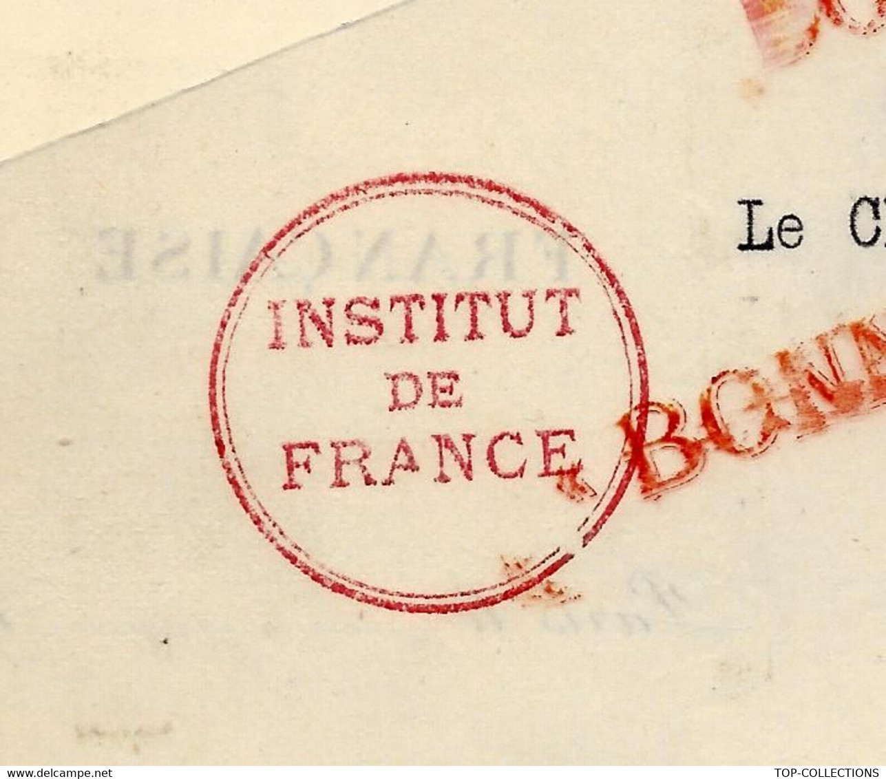 ENTETE INSTITUT DE France ACADEMIE FRANCAISE PROCES VERBAL SIGNE SEANCE 8 JUIN 1918 LEGS PAUL FLAT B.E. - Historische Dokumente