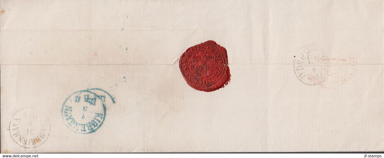 1868. DANMARK. Large Oval Type.__ 4 Skilling. Perf. 13x12½ On Long Cover To Kjøbenhavn Cance... (Michel 13Aa) - JF517069 - Cartas & Documentos