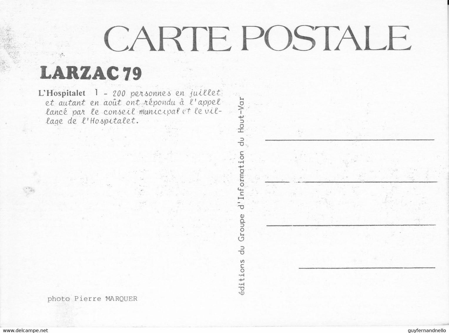 3 Cartes Gardarem Lo Larzac - Sonstige & Ohne Zuordnung