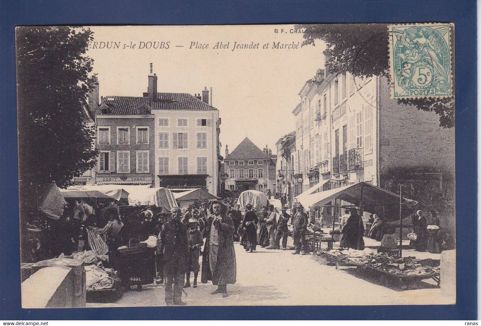 CPA [71] Saône Et Loire Verdun Sur Le Doubs Marché Circulé - Other & Unclassified