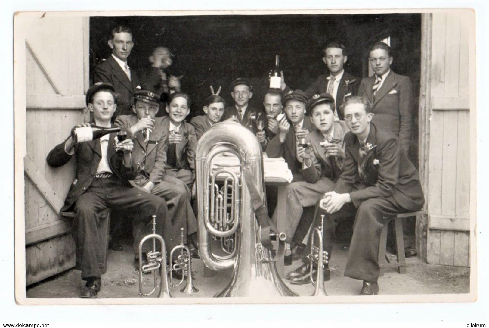 CHALON-sur-SAONE (71)  ROSIERE (71). PHOTO. HARMONIE. MUSIQUE.1937. PHOTO MAURICE à CHALON. - Persone Anonimi