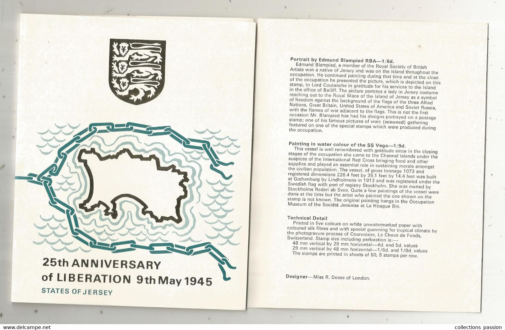 States Of JERSEY, 25 Th Anniversary Of LIBERATION , 9 Th March 1945, 4 Timbres, 3 Scans, Frais Fr 1.75e - Jersey