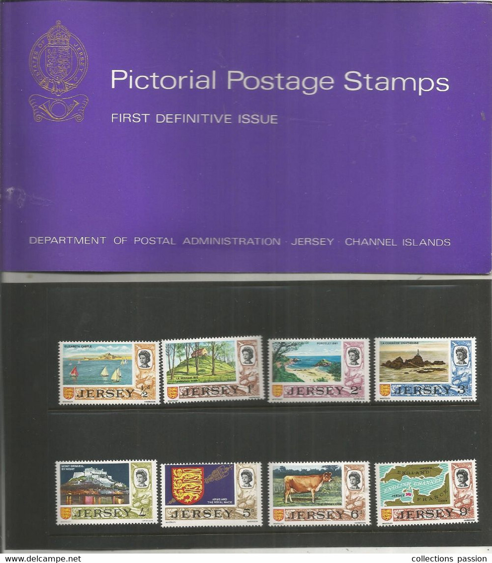 States Of JERSEY, Pictorial Postage Stamps ,first Definitive Issue, , 8 Timbres, 3 Scans, Frais Fr 1.95 E - Jersey