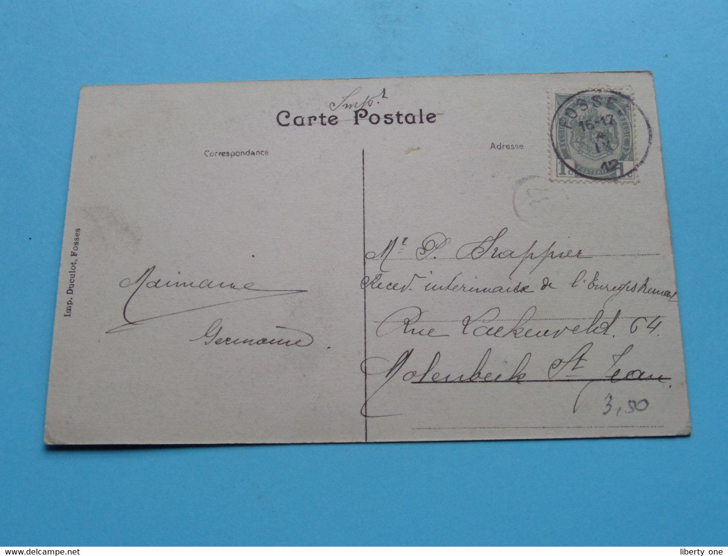Collégiale St. Feuillen FOSSES ( 2 - Duculot ) Anno 1912 ( Voir / Zie Photo ) ! - Fosses-la-Ville