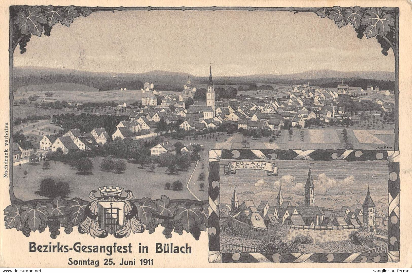 CPA SUISSE BEZIRKS GESANGFEST IN BULACH SONNTAG 25 JUNI 1911 - Bülach