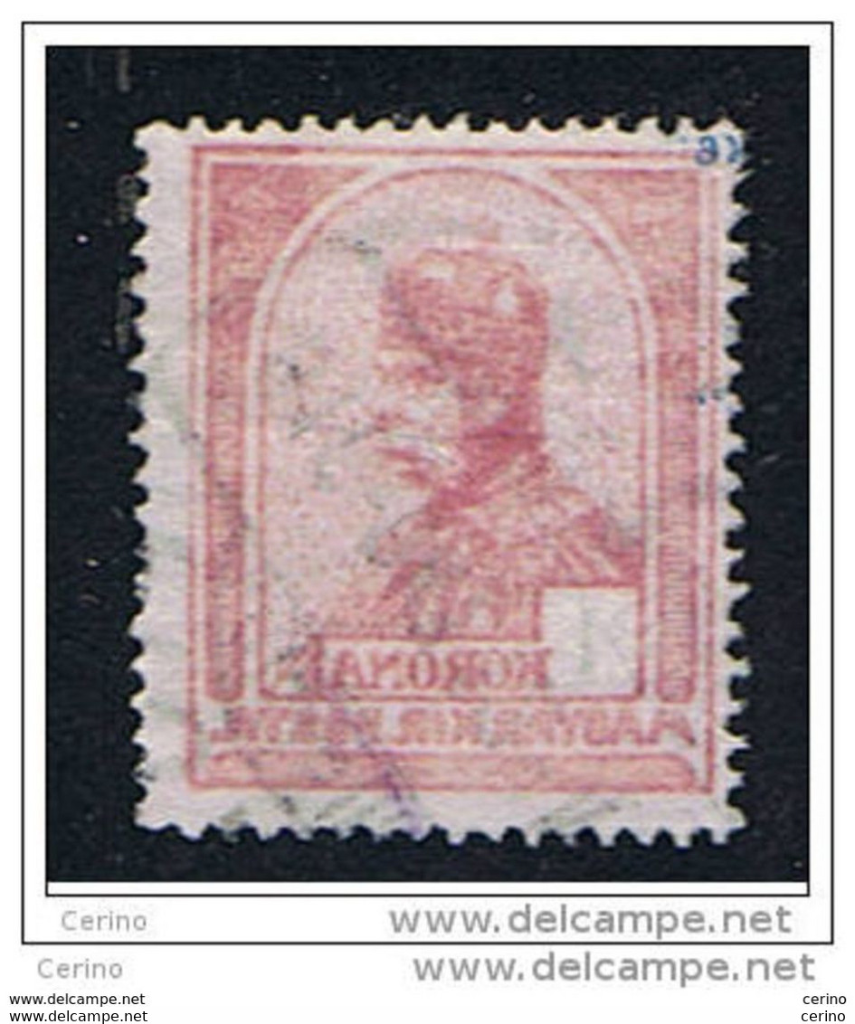 UNGHERIA:  1900/04  FRANCESCO  GIUSEPPE  -  1 K. MATTONE  US.  -  DECALCO  DELLA  STAMPA  -  YV/TELL 52 - Errors, Freaks & Oddities (EFO)