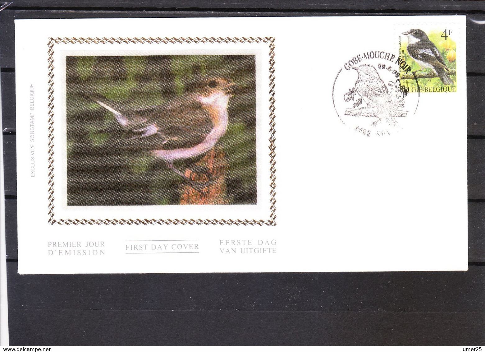 2654 FDC Soie - Buzin - Gobe-mouches-noir - 1985-.. Birds (Buzin)