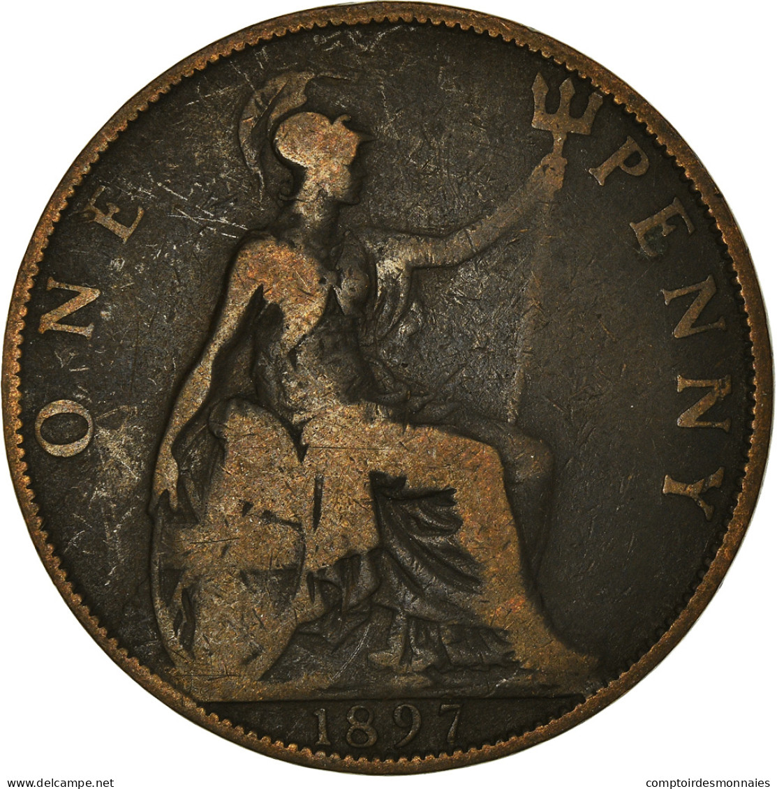 Monnaie, Grande-Bretagne, Victoria, Penny, 1897, TB, Bronze, KM:790 - D. 1 Penny