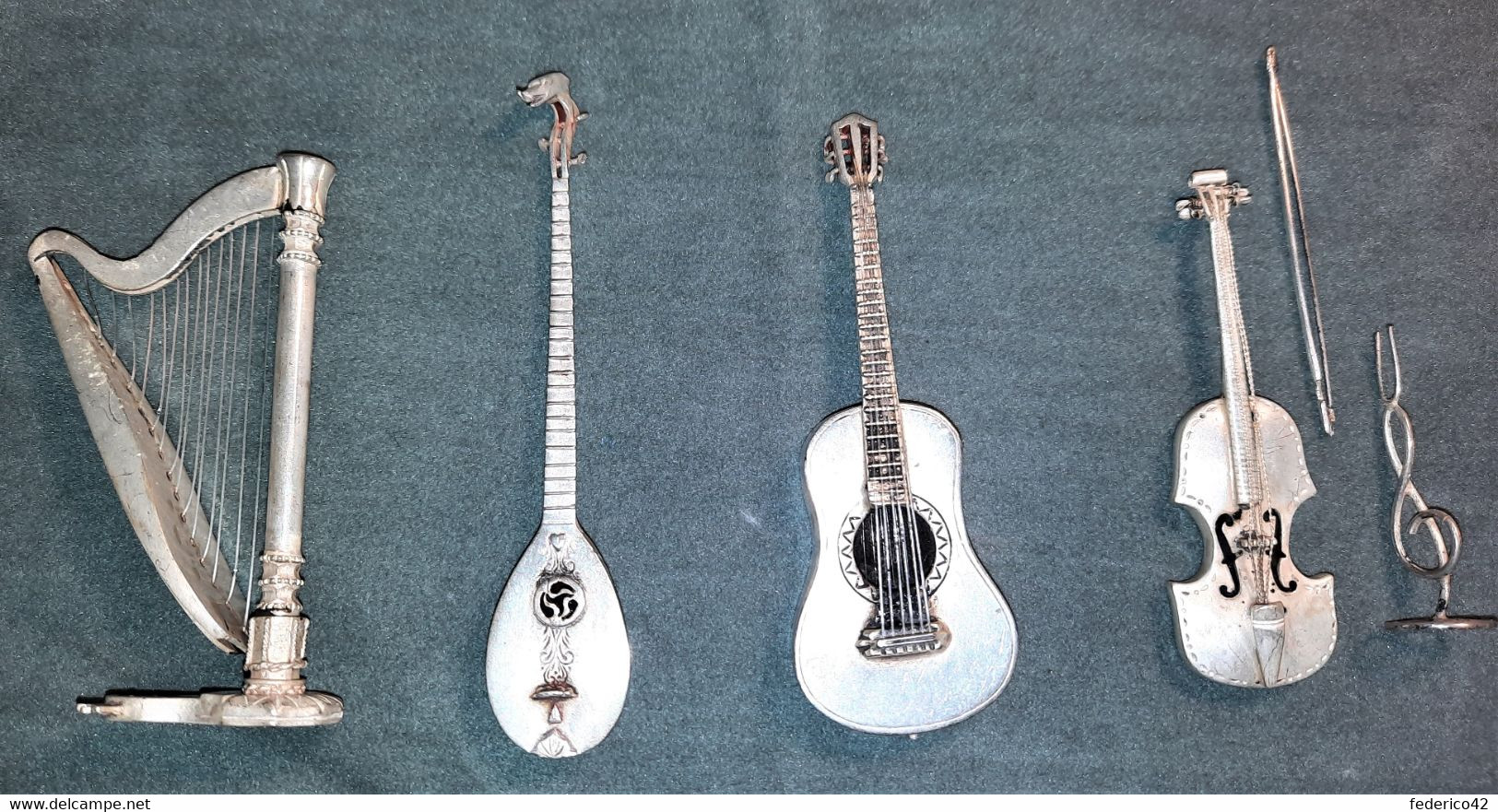 STRUMENTI MUSICALI VARI IN ARGENTO DA COLLEZZIONE VEDI DETTAGLI E FOTO - Instrumentos De Música