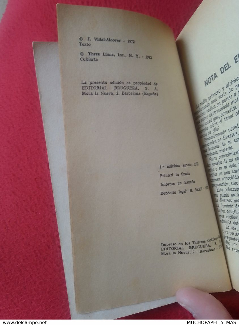 ANTIGUO LIBRO 1972 EDITORIAL BRUGUERA JAIME VIDAL-ALCOVER LA MÚSICA COLECCIÓN SI NO, 220 PÁG. VER...MUSIC, OLD BOOK..... - Sonstige & Ohne Zuordnung