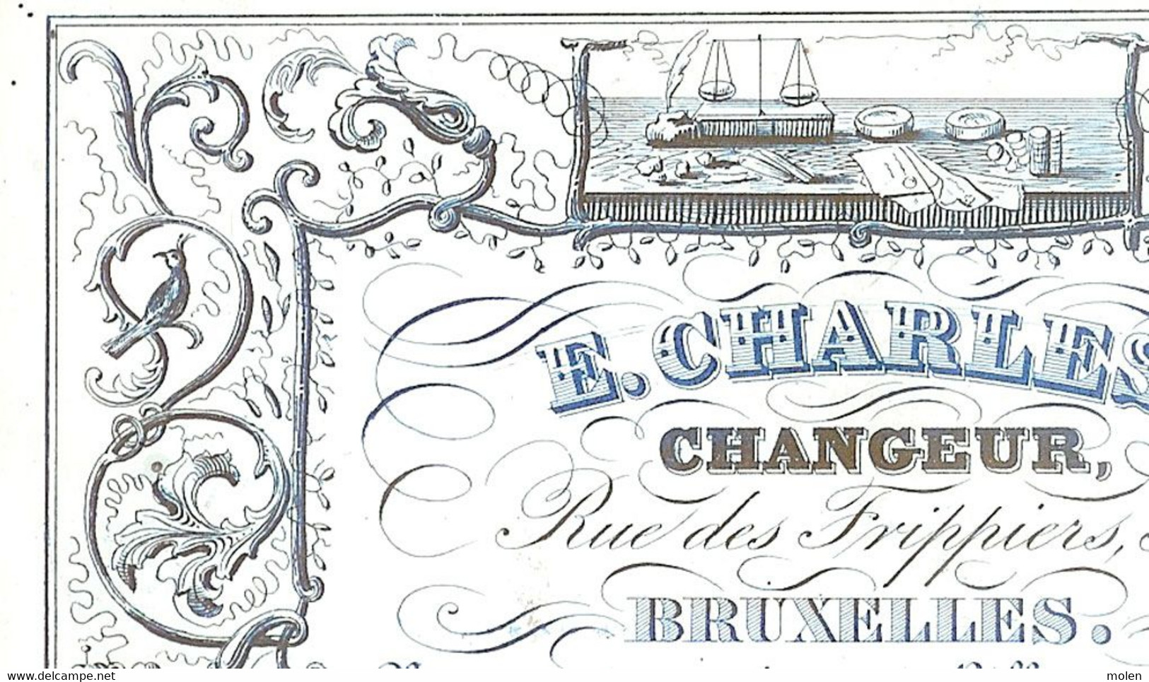 ©ca1850 BRUXELLES CHANGEUR MONNAIE AGENT DE CHANGE CHARLES CARTE PORCELAINE PORSELEINKAART BANQUIER BANQUE        840 - Banque & Assurance